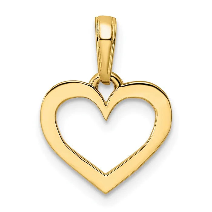 TreasureFineJewelers Necklaces 14k and White Rhodium Diamondcut Heart Pendant