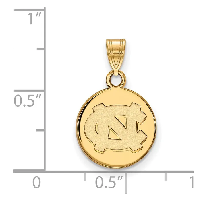 TreasureFineJewelers Necklaces 14k Gold University of North Carolina NC Small Disc Pendant