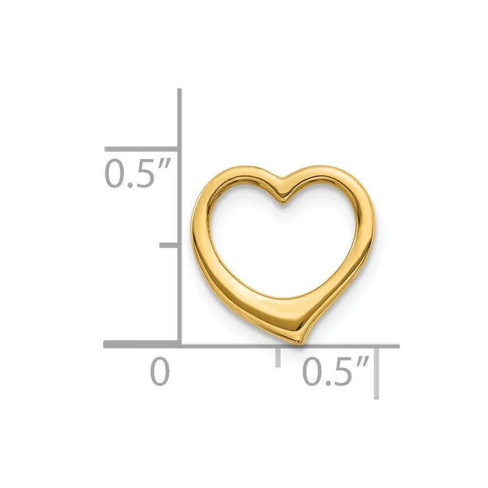 TreasureFineJewelers Necklaces 14K Polished Heart Chain Slide