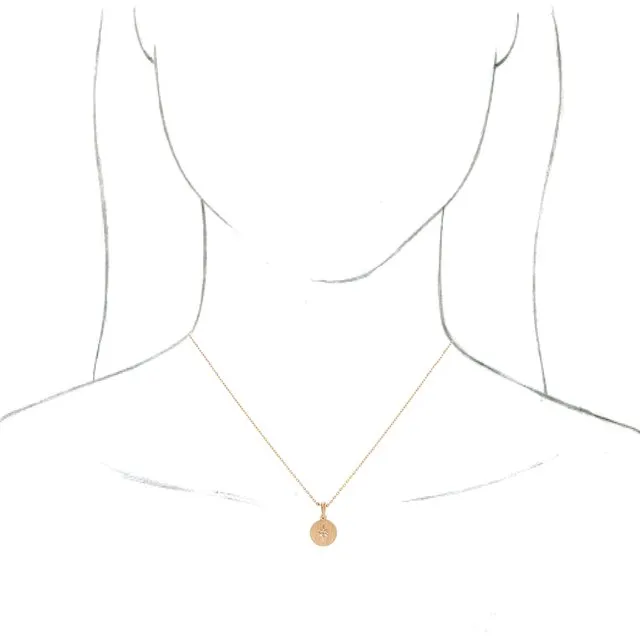 TreasureFineJewelers Necklaces 14K Rose 01 CT Diamond Starburst 1618 Necklace
