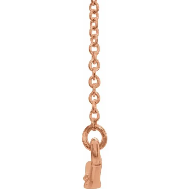 TreasureFineJewelers Necklaces 14K Rose 18 CTW Diamond Curved Bar 16 Necklace