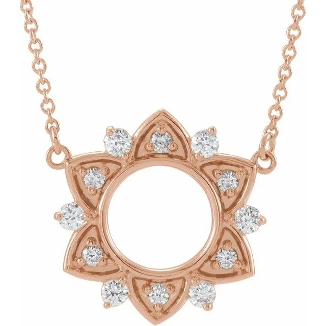 TreasureFineJewelers Necklaces 14K Rose Gold 14 CTW Natural Diamond 18 Necklace TreasureFineJewelers Necklaces 14K Rose Gold 14 CTW Natural Diamond 18 Necklace