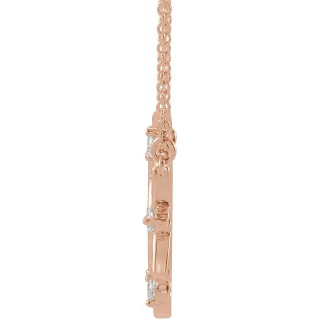 TreasureFineJewelers Necklaces 14K Rose Gold 14 CTW Natural Diamond 18 Necklace