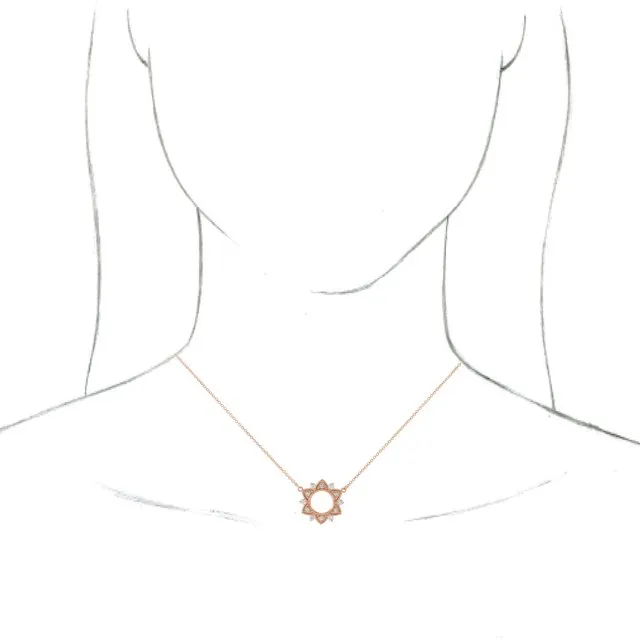 TreasureFineJewelers Necklaces 14K Rose Gold 14 CTW Natural Diamond 18 Necklace
