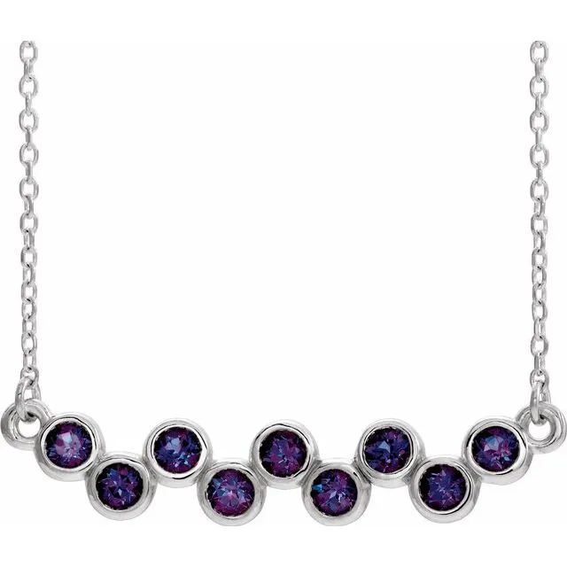 TreasureFineJewelers Necklaces 14K White Alexandrite BezelSet Bar 1618 Necklace TreasureFineJewelers Necklaces 14K White Alexandrite BezelSet Bar 1618 Necklace