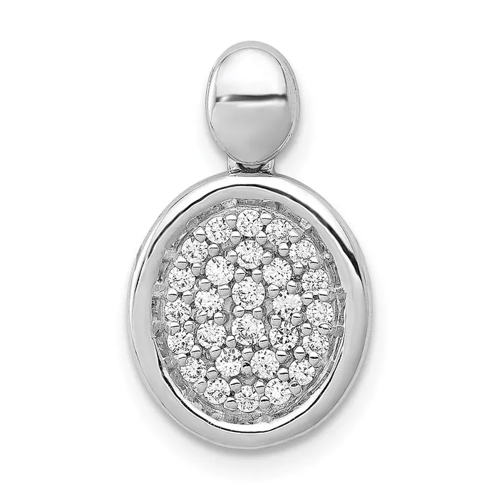 TreasureFineJewelers Necklaces 14k White Gold 14ct Diamond Fancy Oval Pendant TreasureFineJewelers Necklaces 14k White Gold 14ct Diamond Fancy Oval Pendant