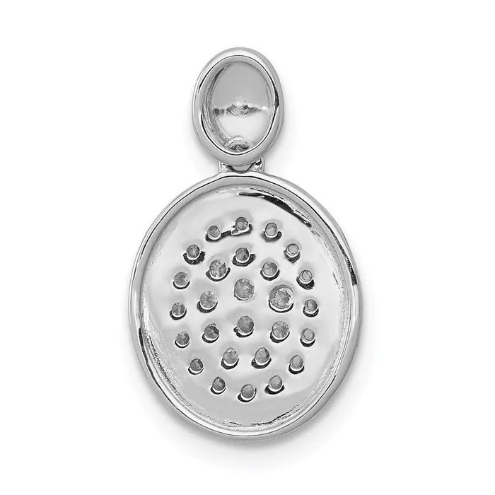 TreasureFineJewelers Necklaces 14k White Gold 14ct Diamond Fancy Oval Pendant