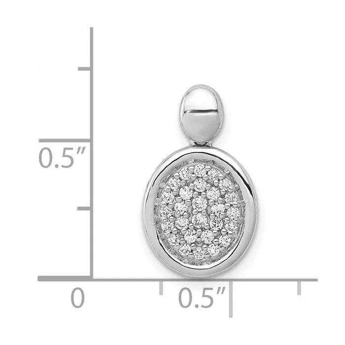 TreasureFineJewelers Necklaces 14k White Gold 14ct Diamond Fancy Oval Pendant