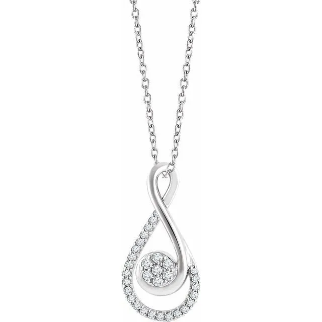 TreasureFineJewelers Necklaces 14K White Gold 15 CTW Natural Diamond Freeform 1618 Necklace TreasureFineJewelers Necklaces 14K White Gold 15 CTW Natural Diamond Freeform 1618 Necklace