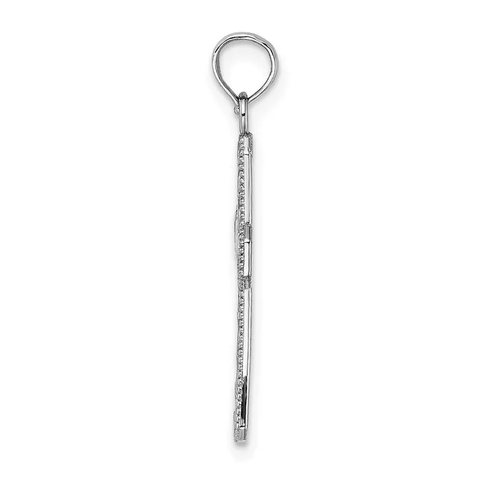 TreasureFineJewelers Necklaces 14k White Gold Fancy Cross Pendant
