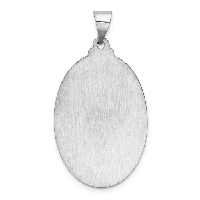 TreasureFineJewelers Necklaces 14k White Gold PolishedSatin St Christopher Medal Hollow Pendant