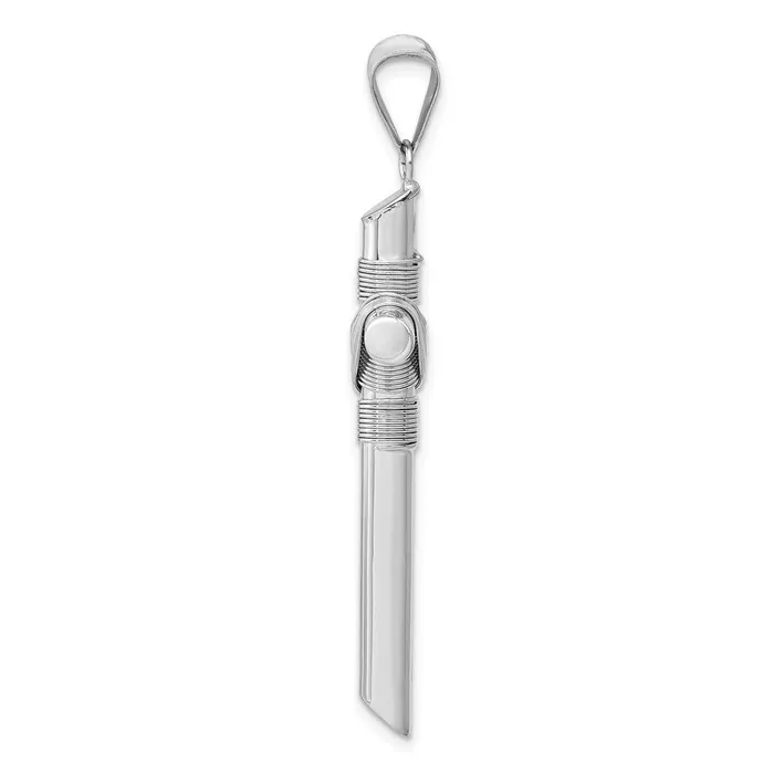 TreasureFineJewelers Necklaces 14K White Gold wCenter Wrap Tube Cross Pendant