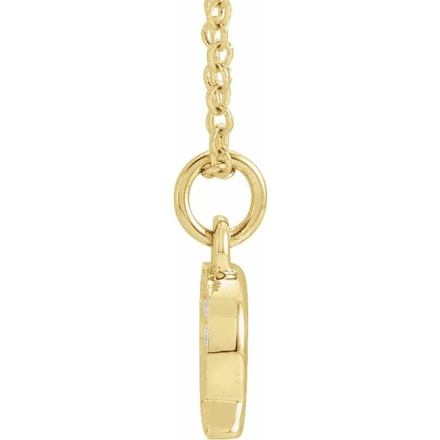 TreasureFineJewelers Necklaces 14K Yellow Gold 05 CTW Natural Diamond Petite Initial Q 1618 Necklace