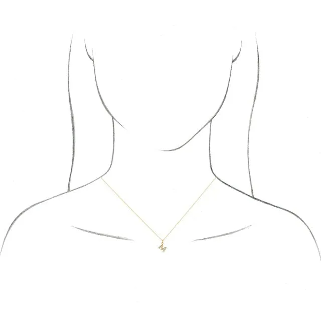 TreasureFineJewelers Necklaces 14K Yellow Gold 05 CTW Natural Diamond Petite Initial Q 1618 Necklace