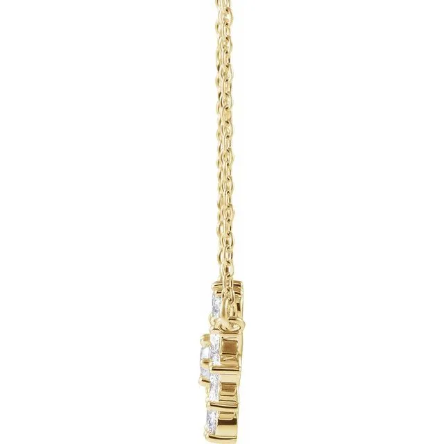 TreasureFineJewelers Necklaces 14K Yellow Gold 12 CTW Natural Diamond VintageInspired 18 Necklace