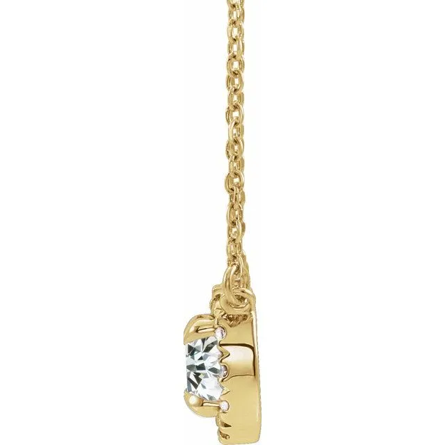 TreasureFineJewelers Necklaces 14K Yellow Gold 13 CTW LabGrown Diamond FrenchSet 1618 Necklace