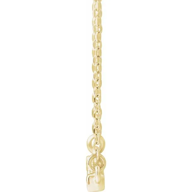 TreasureFineJewelers Necklaces 14K Yellow Gold 18 CTW Natural Diamond FrenchSet Bar 16 Necklace