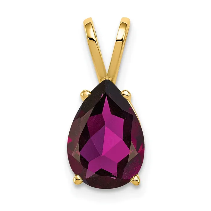 TreasureFineJewelers Necklaces 14k Yellow Gold 10x7mm Pear Rhodolite Garnet pendant TreasureFineJewelers Necklaces 14k Yellow Gold 10x7mm Pear Rhodolite Garnet pendant