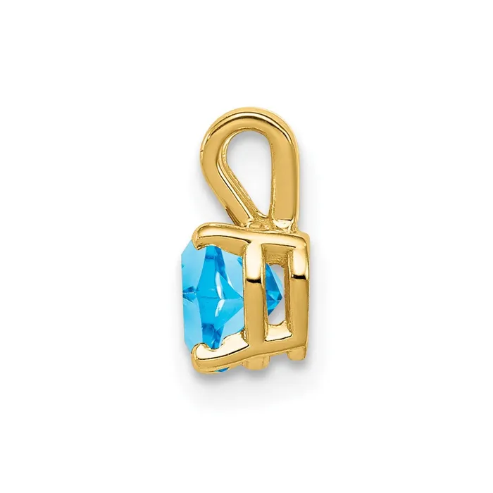 TreasureFineJewelers Necklaces 14k Yellow Gold 5mm Heart Blue Topaz pendant