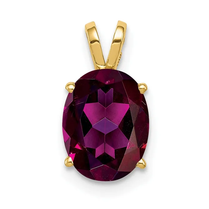 TreasureFineJewelers Necklaces 14k Yellow Gold 9x7mm Oval Rhodolite Garnet pendant TreasureFineJewelers Necklaces 14k Yellow Gold 9x7mm Oval Rhodolite Garnet pendant