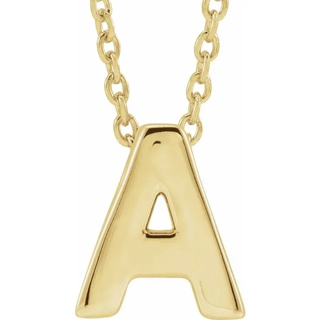 TreasureFineJewelers Necklaces 14K Yellow Gold Initial A Slide Pendant 1618 Necklace TreasureFineJewelers Necklaces 14K Yellow Gold Initial A Slide Pendant 1618 Necklace