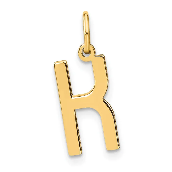 TreasureFineJewelers Necklaces 14k Yellow Gold Letter K Initial Pendant
