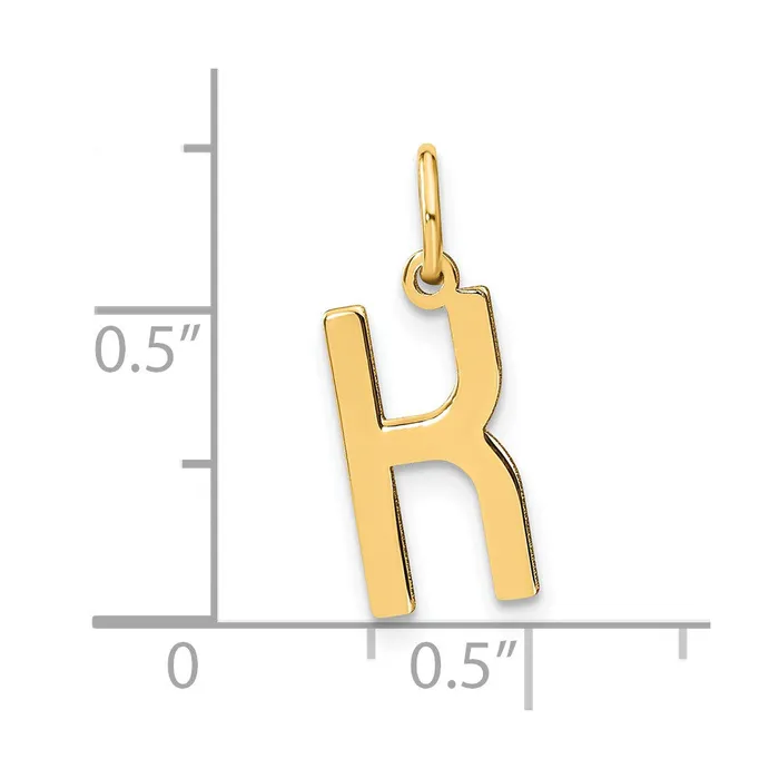 TreasureFineJewelers Necklaces 14k Yellow Gold Letter K Initial Pendant