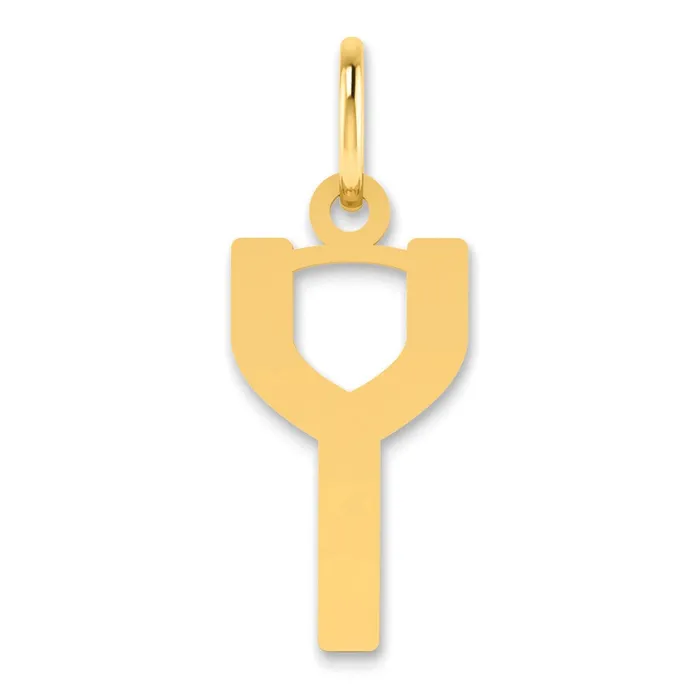 TreasureFineJewelers Necklaces 14k Yellow Gold Letter Y Initial Pendant