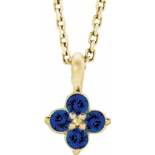 TreasureFineJewelers Necklaces 14K Yellow Gold Natural Blue Sapphire Youth 1618 Necklace TreasureFineJewelers Necklaces 14K Yellow Gold Natural Blue Sapphire Youth 1618 Necklace