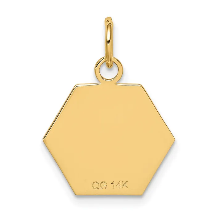 TreasureFineJewelers Necklaces 14k Yellow Gold Red Enamel Medical Jewelry Pendant