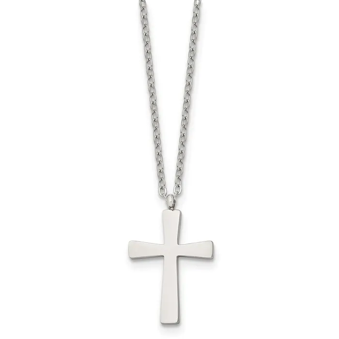 TreasureFineJewelers Necklaces Chisel Stainless Steel Polished Small Cross Pendant on a 18 inch Cable Chain Necklace TreasureFineJewelers Necklaces Chisel Stainless Steel Polished Small Cross Pendant on a 18 inch Cable Chain Necklace
