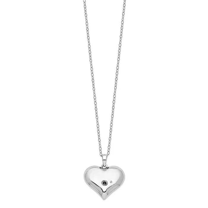 TreasureFineJewelers Necklaces Sentimental Expressions Sterling Silver Without You Hear Ash Holder 18 Inch Necklace