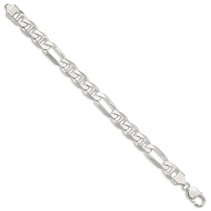TreasureFineJewelers Necklaces Sterling Silver 1065mm Figaro Anchor Chain