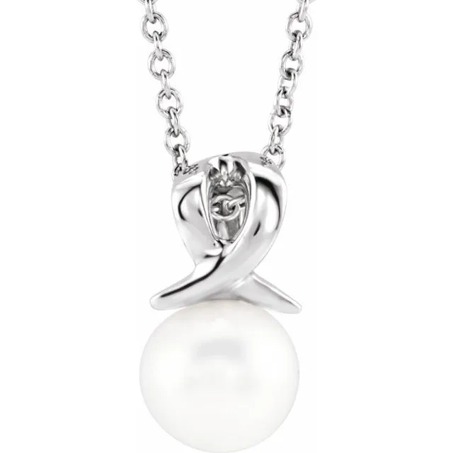 TreasureFineJewelers Necklaces Sterling Silver Freshwater Cultured Pearl Bypass 1618 Necklace TreasureFineJewelers Necklaces Sterling Silver Freshwater Cultured Pearl Bypass 1618 Necklace