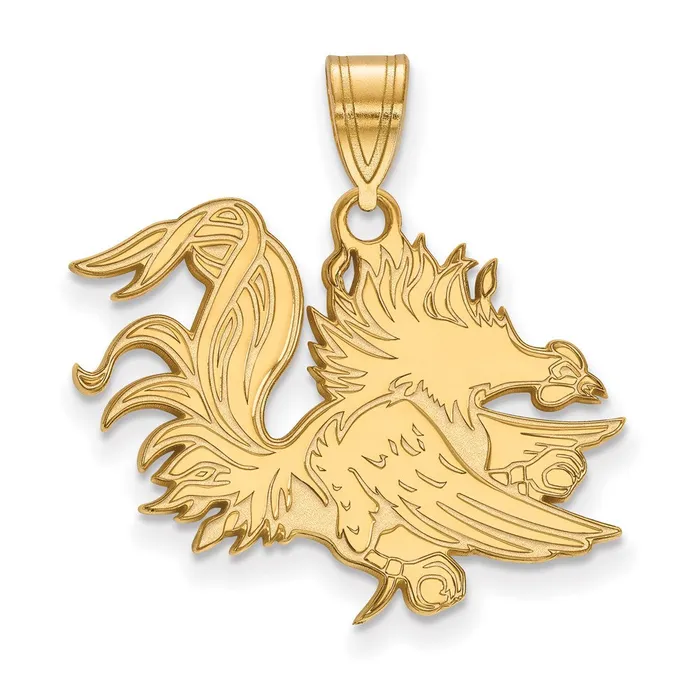 TreasureFineJewelers Necklaces Sterling Silver Goldplated University of South Carolina Gamecock Large Pendant TreasureFineJewelers Necklaces Sterling Silver Goldplated University of South Carolina Gamecock Large Pendant