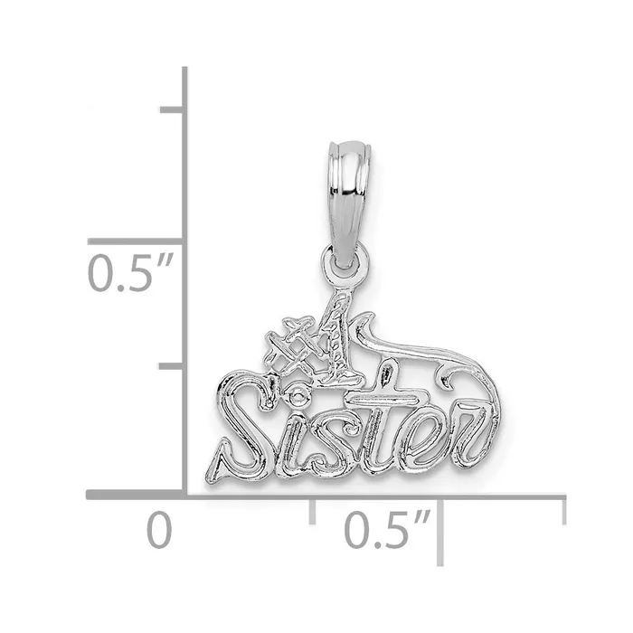 TreasureFineJewelers Necklaces Sterling Silver Polished 1 SISTER Pendant