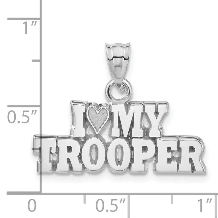 TreasureFineJewelers Necklaces Sterling Silver Polished I Heart My Trooper Pendant