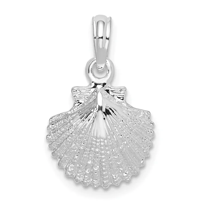 TreasureFineJewelers Necklaces Sterling Silver Polished Scallop Shell Pendant TreasureFineJewelers Necklaces Sterling Silver Polished Scallop Shell Pendant