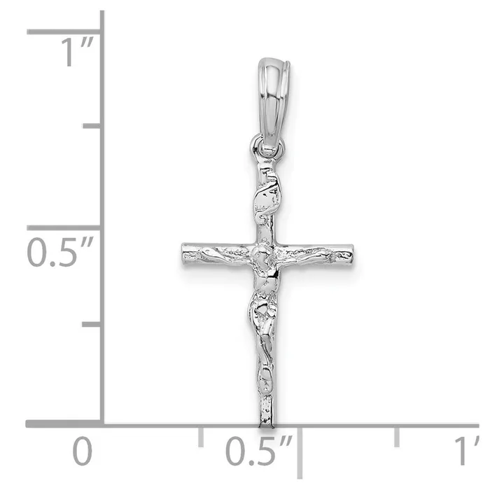 TreasureFineJewelers Necklaces Sterling Silver Polished Thin Crucifix Pendant