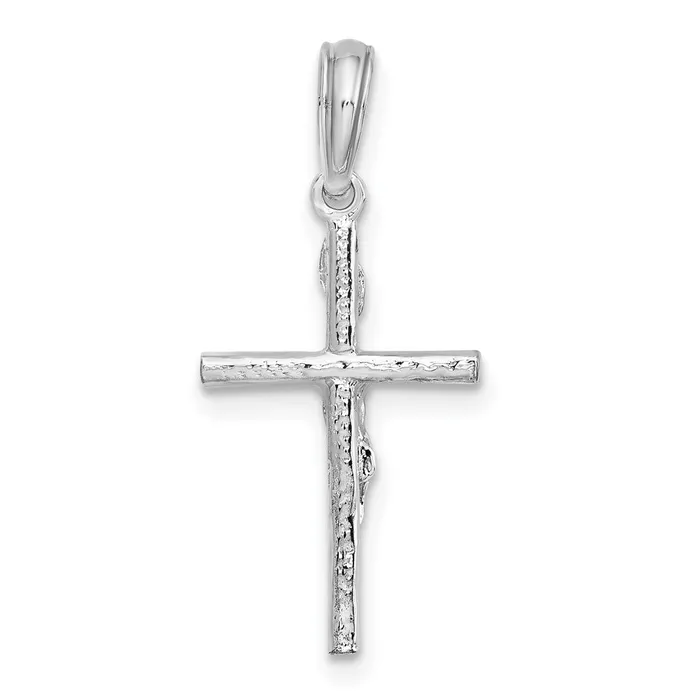 TreasureFineJewelers Necklaces Sterling Silver Polished Thin Crucifix Pendant
