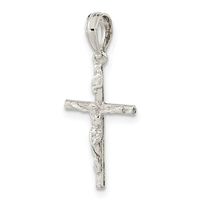 TreasureFineJewelers Necklaces Sterling Silver Polished Thin Crucifix Pendant