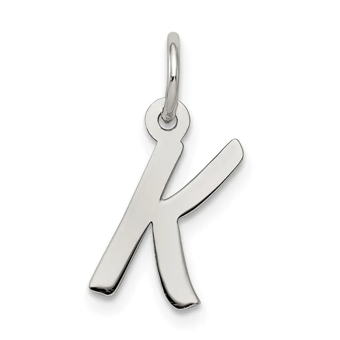 TreasureFineJewelers Necklaces Sterling Silver Rhodiumplated Letter K Initial Charm TreasureFineJewelers Necklaces Sterling Silver Rhodiumplated Letter K Initial Charm
