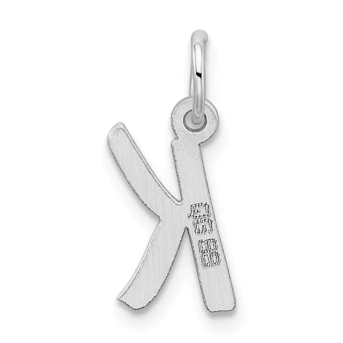 TreasureFineJewelers Necklaces Sterling Silver Rhodiumplated Letter K Initial Charm