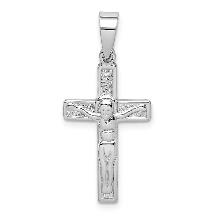 TreasureFineJewelers Necklaces Sterling Silver Rhodiumplated Polished Crucifix Pendant TreasureFineJewelers Necklaces Sterling Silver Rhodiumplated Polished Crucifix Pendant