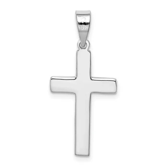 TreasureFineJewelers Necklaces Sterling Silver Rhodiumplated Polished Crucifix Pendant