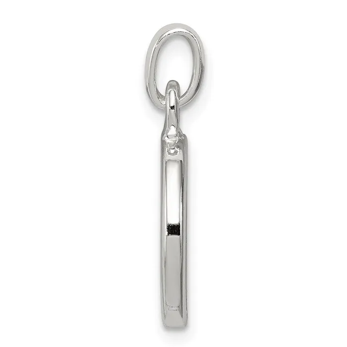 TreasureFineJewelers Necklaces Sterling Silver White CZ Letter D Initial Pendant