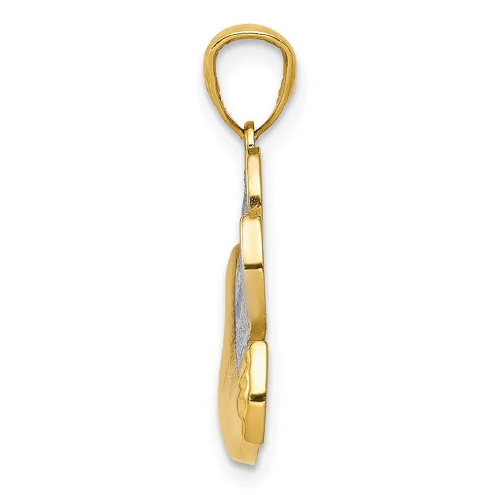 TreasureFineJewelers PreStyled Sets 14k Yellow Gold Rhodium wRhodium Peace Dove Pendant