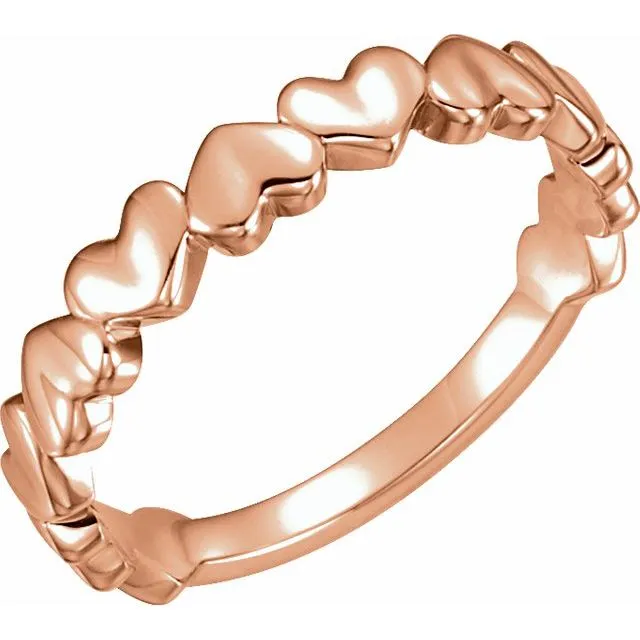 TreasureFineJewelers Rings 14K Rose Heart Ring