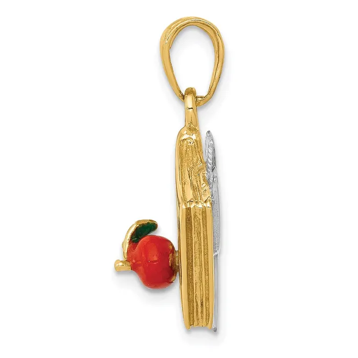 TreasureFineJewelers Rings 14k Twotone 3D Enameled ABC School Book Pendant