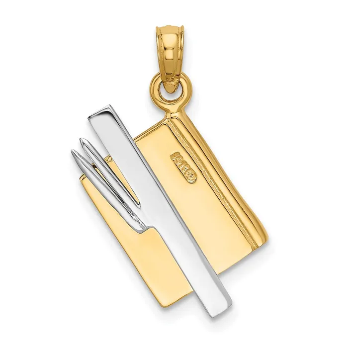 TreasureFineJewelers Rings 14k Twotone 3D Enameled ABC School Book Pendant